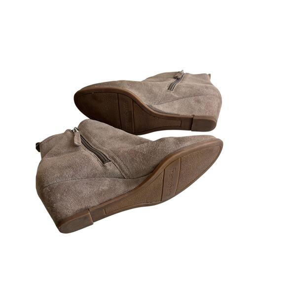 Franco Sarto Suede Leather Taupe Welton Wedge Heel Ankle Boot Size 10 - Picture 8 of 8